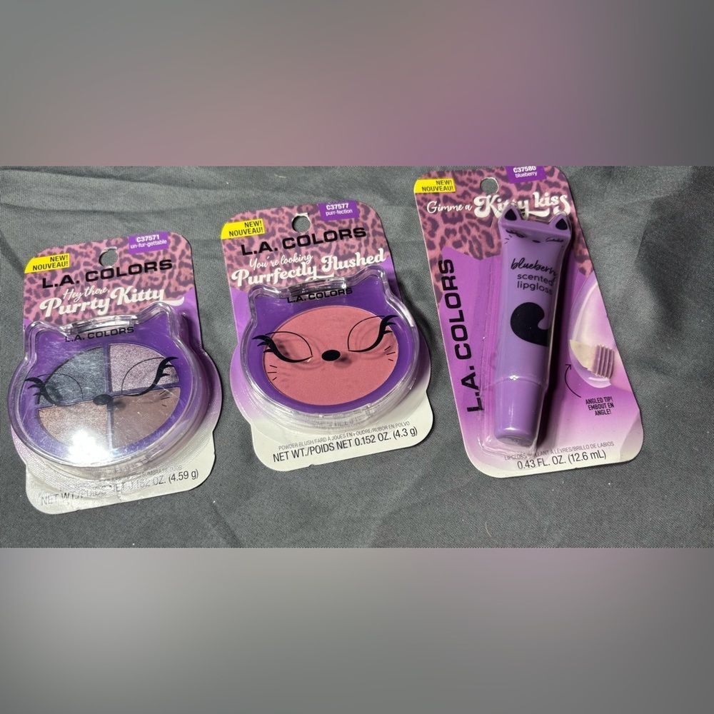 New L.A. Colors 3 pc Makeup Set Eyes Blush Lips
